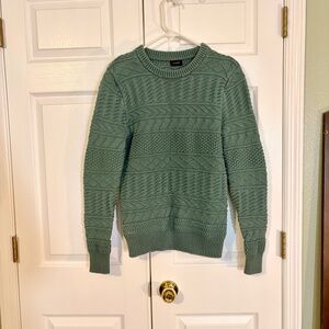 J.Crew Blue/Green Cotton Guernsey Stitch Sweater Crewneck Mens Medium